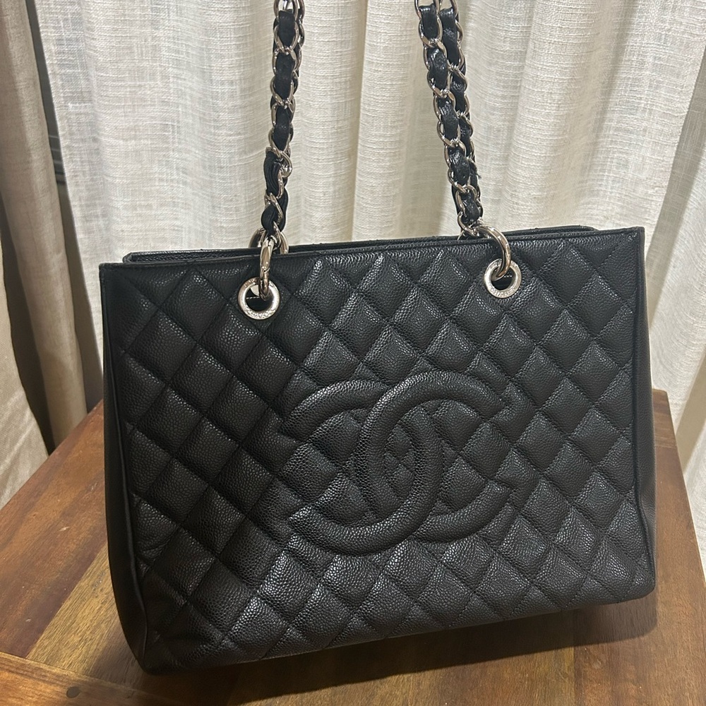 Chanel Black Quilted Leather Tote Bag